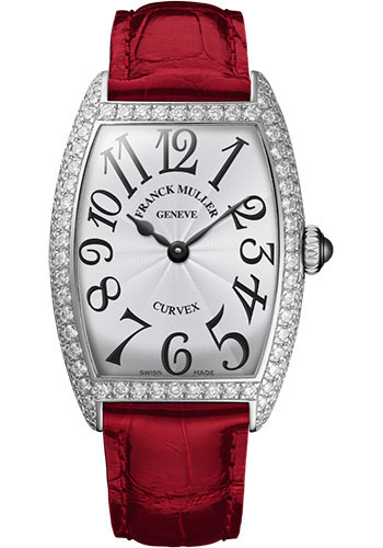 Franck Muller Watches - Cintre Curvex - Quartz - 29 mm Stainless Steel - Dia Case - Strap - Style No: 7502 QZ D AC White Red