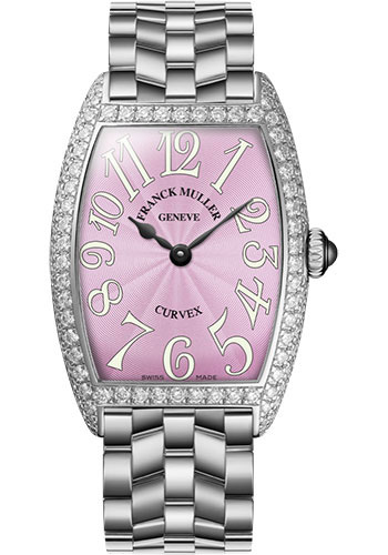 Franck Muller Watches - Cintre Curvex - Quartz - 29 mm Stainless Steel - Dia Case - Bracelet - Style No: 7502 QZ D O AC Pink