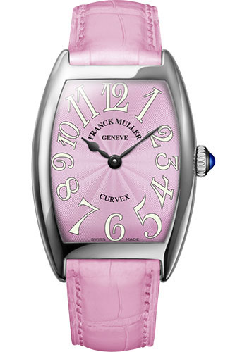 Franck Muller Watches - Cintre Curvex - Quartz - 29 mm Platinum - Strap - Style No: 7502 QZ PT Pink