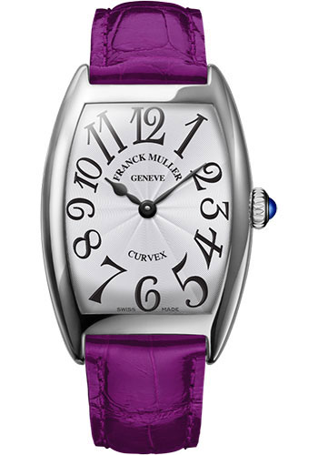 Franck Muller Watches - Cintre Curvex - Quartz - 29 mm Platinum - Strap - Style No: 7502 QZ PT White Purple