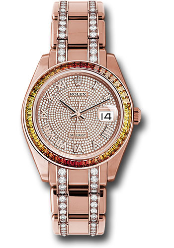 Rolex Watches - Datejust Pearlmaster 39 Everose Gold - Diamond Bracelet - Style No: 86345SAJOR dpdb