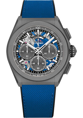 Zenith Watches - Defy 21 Microblasted Ti - Rubber Strap - Style No: 97.9001.9004/81.R946