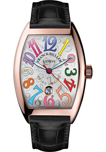 Franck Muller Watches - Cintre Curvex - Automatic - 43 mm Color Dreams - Rose Gold - Strap - Style No: 9880 SC DT COL DRM 5N White Black