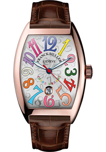 Franck Muller Watches - Cintre Curvex - Automatic - 43 mm Color Dreams - Rose Gold - Strap - Style No: 9880 SC DT COL DRM 5N White Brown