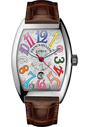 Franck Muller Watches - Cintre Curvex - Automatic - 43 mm Color Dreams - Stainless Steel - Strap - Style No: 9880 SC DT COL DRM AC White Brown