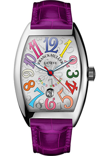 Franck Muller Watches - Cintre Curvex - Automatic - 43 mm Color Dreams - Stainless Steel - Strap - Style No: 9880 SC DT COL DRM AC White Fuchsia
