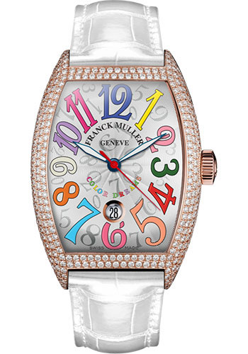 Franck Muller Watches - Cintre Curvex - Automatic - 43 mm Color Dreams - Rose Gold - Dia Case - Strap - Style No: 9880 SC DT COL DRM D7 5N White White
