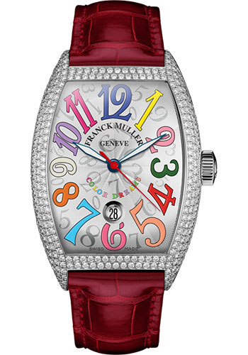 Franck Muller Watches - Cintre Curvex - Automatic - 43 mm Color Dreams - Stainless Steel - Dia Case - Strap - Style No: 9880 SC DT COL DRM D7 AC White Red