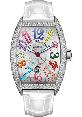 Franck Muller Watches - Cintre Curvex - Automatic - 43 mm Color Dreams - White Gold - Dia Case - Strap - Style No: 9880 SC DT COL DRM D7 OG White White