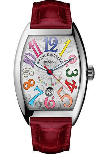 Franck Muller Watches - Cintre Curvex - Automatic - 43 mm Color Dreams - White Gold - Strap - Style No: 9880 SC DT COL DRM OG White Red
