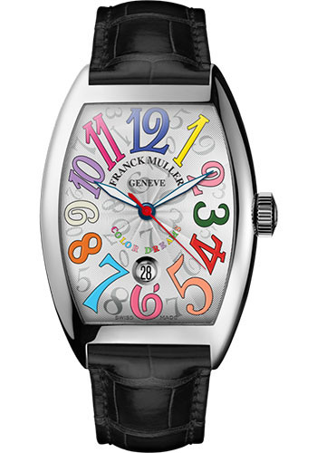 Franck Muller Watches - Cintre Curvex - Automatic - 43 mm Color Dreams - Platinum - Strap - Style No: 9880 SC DT COL DRM PT White Black
