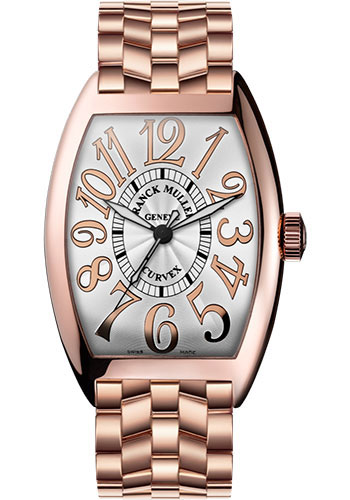 Franck Muller Watches - Cintre Curvex - Automatic - 43 mm Relief Numerals - Rose Gold - Bracelet - Style No: 9880 SC REL O 5N White
