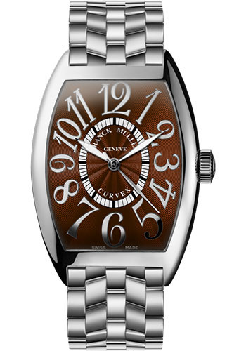 Franck Muller Watches - Cintre Curvex - Automatic - 43 mm Relief Numerals - Stainless Steel - Bracelet - Style No: 9880 SC REL O AC Brown