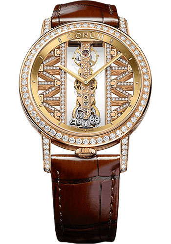 Corum Watches - Golden Bridge 43 mm Round - Rose Gold - Style No: B113/03090 - 113.901.85/0F02 GG85R
