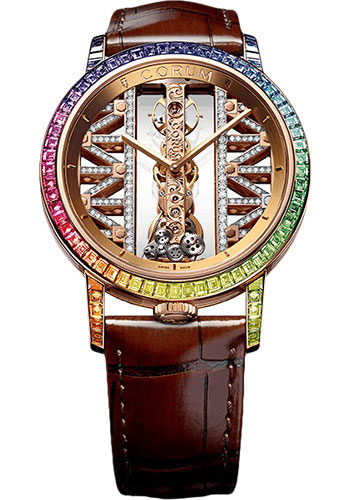 Corum Watches - Golden Bridge 43 mm Round - Rose Gold - Style No: B113/03335 - 113.991.85/0F02 GG85R