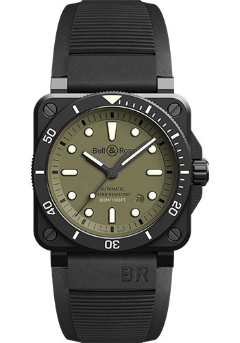 Bell & Ross Watches - BR 03-92 Automatic Diver Military - Style No: BR0392-D-KA-CE/SRB
