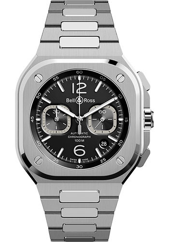 Bell & Ross Watches - BR 05 Chrono Black Steel - Style No: BR05C-BL-ST/SST