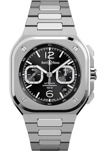 Bell & Ross Watches - BR 05 Chrono Black Steel - Style No: BR05C-BLC-ST/SST