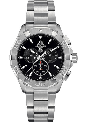 Tag Heuer Watches - Aquaracer Quartz Chronograph Grande Date 43 mm - Steel - Bracelet - Style No: CAY1110.BA0927