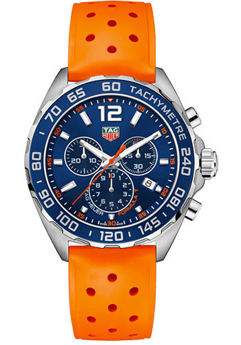 Tag Heuer Watches - Formula 1 Chronograph Quartz 43 mm - Steel - Rubber Strap - Style No: CAZ1014.FT8028