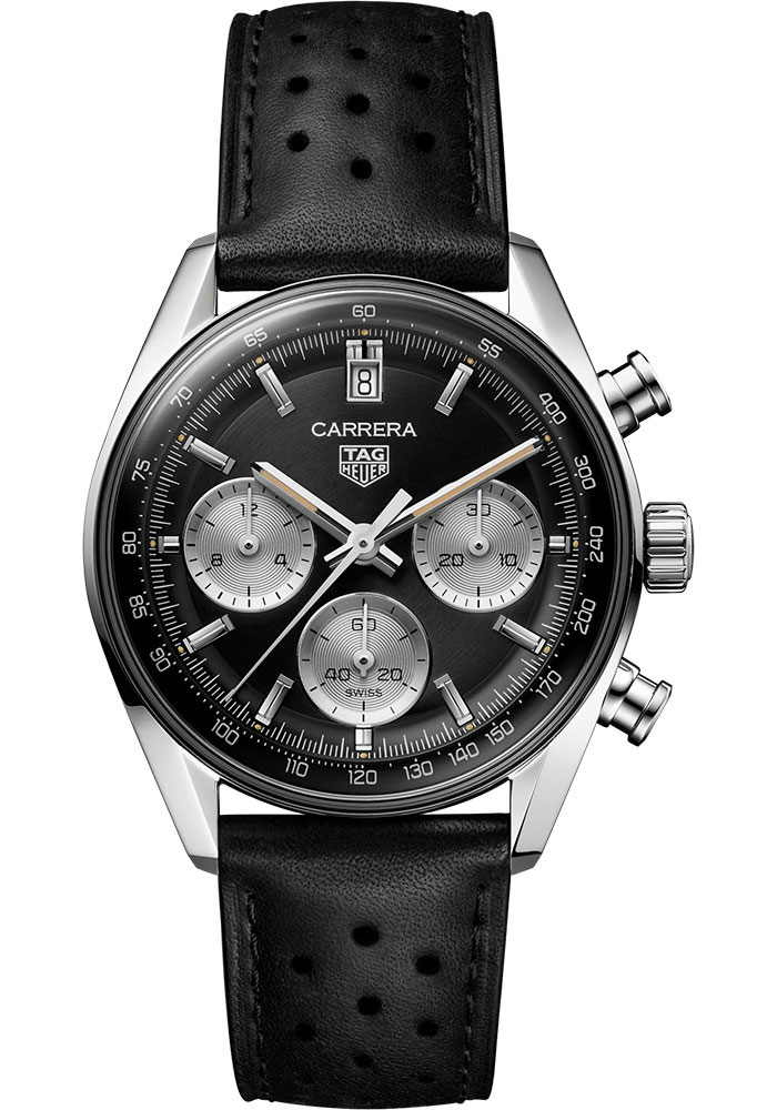 Tag Heuer Watches - Carrera Automatic Chronograph 39 mm - Steel - Leather Strap - Style No: CBS2210.FC6534