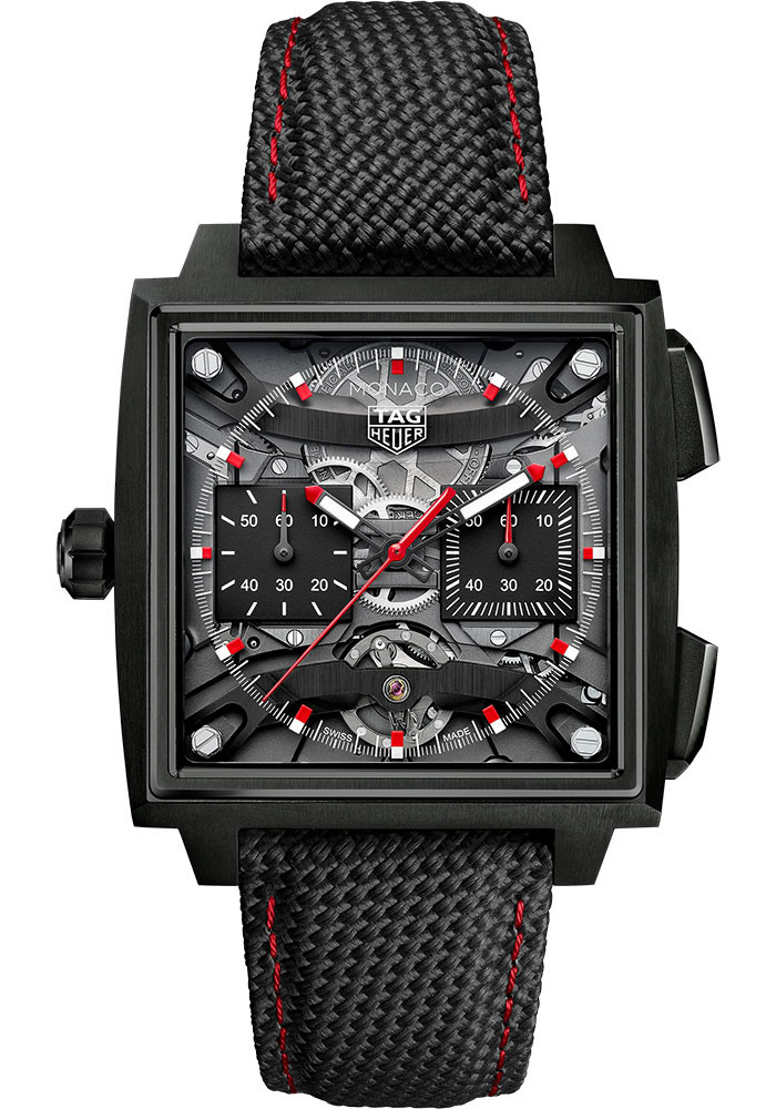 Tag Heuer Watches - Monaco Evergraph Automatic 40 mm - Titanium Black DLC - Rubber Strap - Style No: CEW5180.FT8122