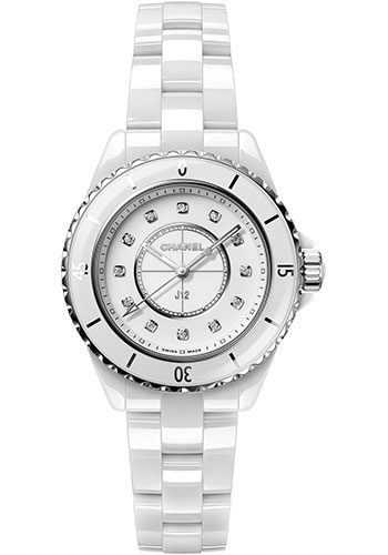 Chanel J12 Quartz Watch - 33mm White Ceramic And Steel Case - White Diamond  Dial - White Ceramic Bracelet - H5698