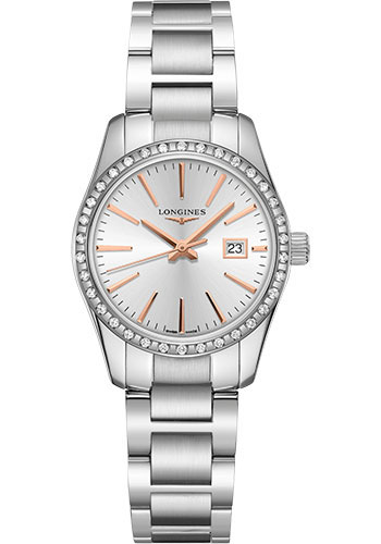 Longines Watches - Conquest Classic 29.5 mm - Steel With Diamonds - Style No: L2.286.0.72.6