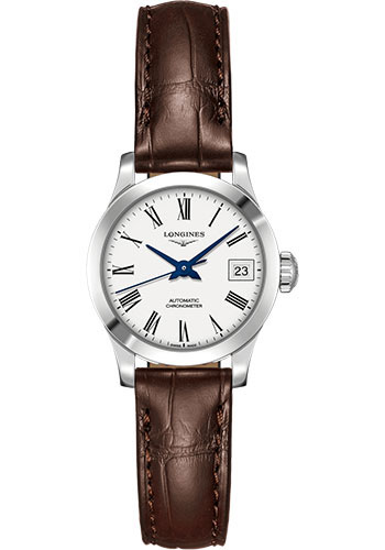 Longines Watches - Record collection 26 mm - Steel - Alligator Strap - Style No: L2.320.4.11.2