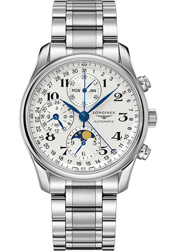 Longines Watches - Master Collection 40 mm - Moon Phase Chronograph - Steel - Bracelet - Style No: L2.673.4.78.6