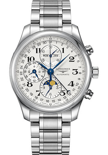 Longines Watches - Master Collection 42 mm - Moon Phase Chronograph - Steel - Bracelet - Style No: L2.773.4.78.6