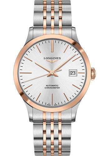 Longines Watches - Record collection 40 mm - Steel And Pink Gold Cap 200 - Bracelet - Style No: L2.821.5.72.7