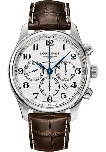 Longines Watches - Master Collection 44 mm - Chronograph - Steel - Alligator Strap - Style No: L2.859.4.78.3