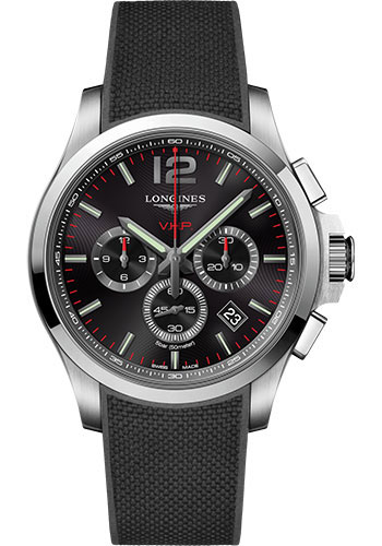 Longines Watches - Conquest V.H.P. 44 mm - Steel - Rubber Strap - Style No: L3.727.4.56.9