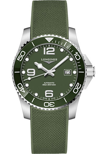 Longines Watches - HydroConquest 41 mm - Automatic - Steel And Ceramic - Rubber Strap - Style No: L3.781.4.06.9
