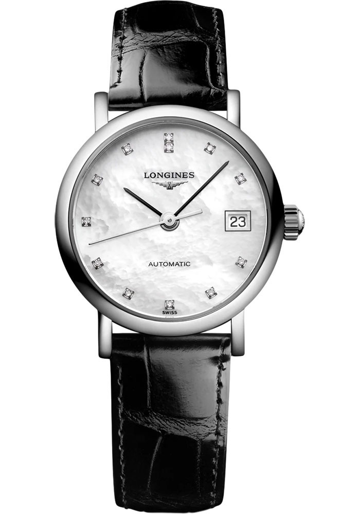 Longines Watches - Elegant Collection 25.5 mm - Steel - Alligator Strap - Style No: L4.309.4.87.2