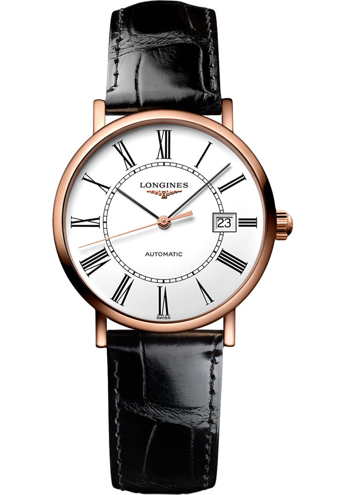 Longines Watches - Elegant Collection 27.2 mm - Pink Gold - Alligator Strap - Style No: L4.378.8.11.4