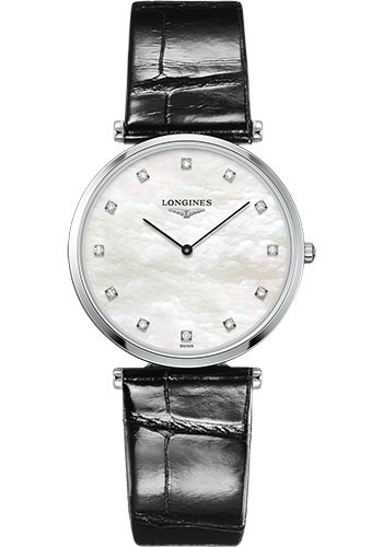 Longines Watches - La Grande Classique de Longines 33 mm - Quartz - Steel - Alligator Strap - Style No: L4.709.4.88.2