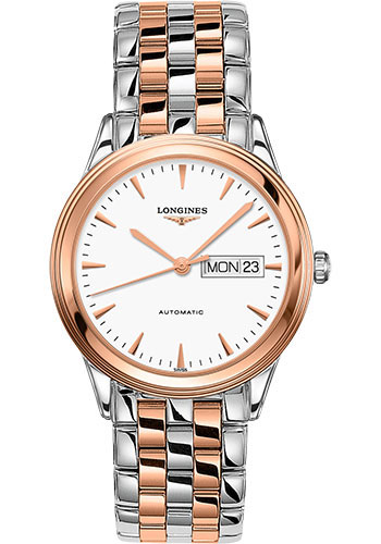 Longines Watches - Flagship 38.5 mm - Steel And Red PVD - Bracelet - Style No: L4.899.3.92.7