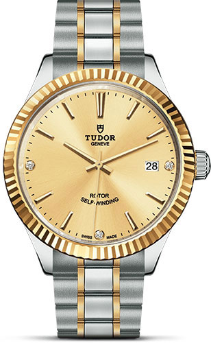 Tudor Watches - Style 38 mm - Steel and Gold - Fluted Bezel - Bracelet - Style No: M12513-0007