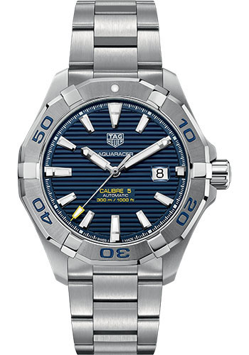Tag Heuer Watches - Aquaracer Automatic 43 mm - Steel - Bracelet - Style No: WAY2012.BA0927