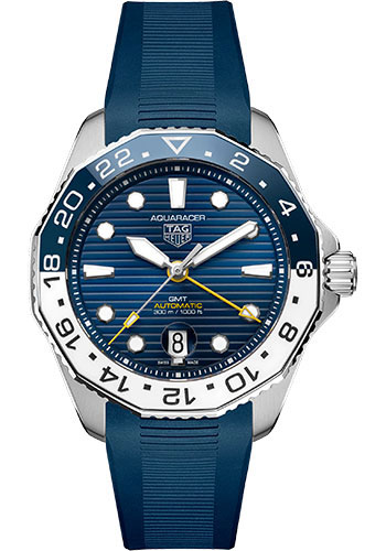 Tag Heuer Watches - Aquaracer Professional 300 GMT Automatic GMT 43 mm - Steel - Rubber Strap - Style No: WBP2010.FT6198