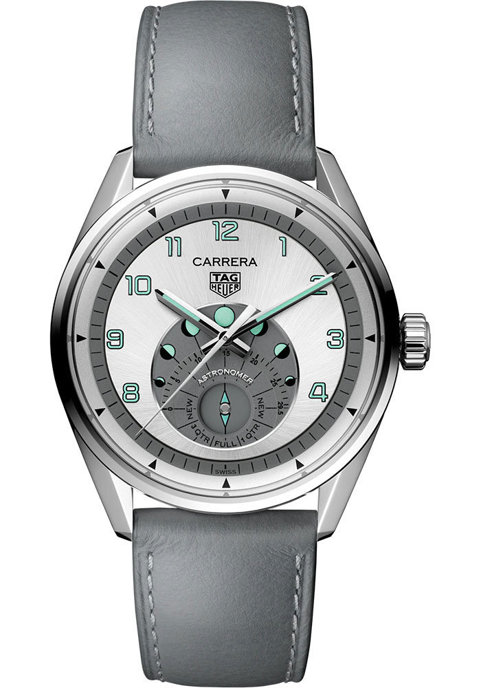 Tag Heuer Watches - Carrera Astronomer Automatic 39 mm - Steel - Leather Strap - Style No: WBX2112.FC6615