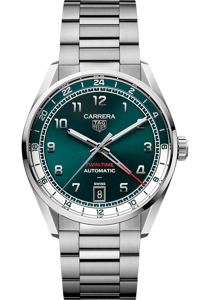 Tag Heuer Watches - Carrera Date Twin-Time Automatic GMT 41 mm - Steel - Bracelet - Style No: WDA2114.BA0043