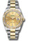 Rolex Datejust 36 Steel and Yellow Gold - Fluted Bezel - Oyster Style No: 126233 chio