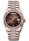 Rolex Day-Date 36 Everose Gold - Fluted Bezel - Diamond President Style No: 128235 brobdrdp