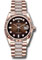 Rolex Day-Date 36 Everose Gold - Fluted Bezel - Diamond President Style No: 128235 broddp