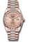 Rolex Day-Date 36 Everose Gold - Fluted Bezel - Diamond President Style No: 128235 rsddp
