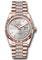 Rolex Day-Date 36 Everose Gold - Fluted Bezel - Diamond President Style No: 128235 sbddp