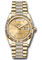 Rolex Day-Date 36 Yellow Gold - Fluted Bezel - Diamond President Style No: 128238 chbddp